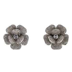 Alessandra Rich Crystal Flower Clip-On Earrings